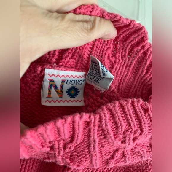 Vintage 90s Crop pink knit sweater size Medium - Picture 6 of 9